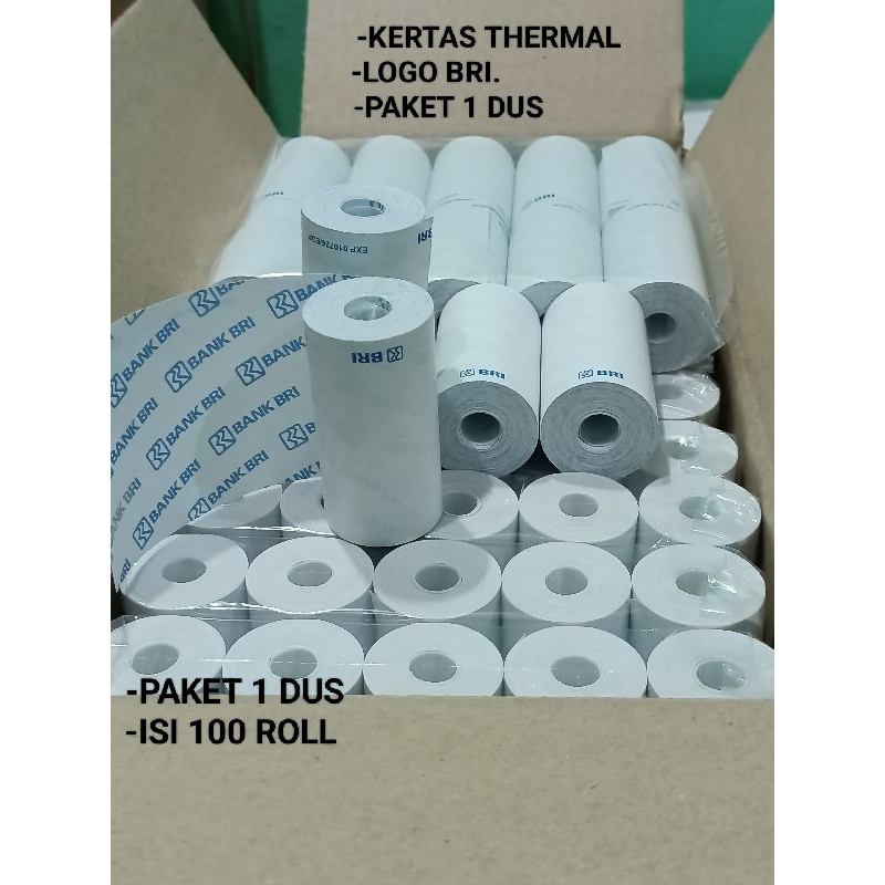

PAKET 1 DUS ( 100 ROLL ) THERMAL LOGO BRI 57x30-57x29mm