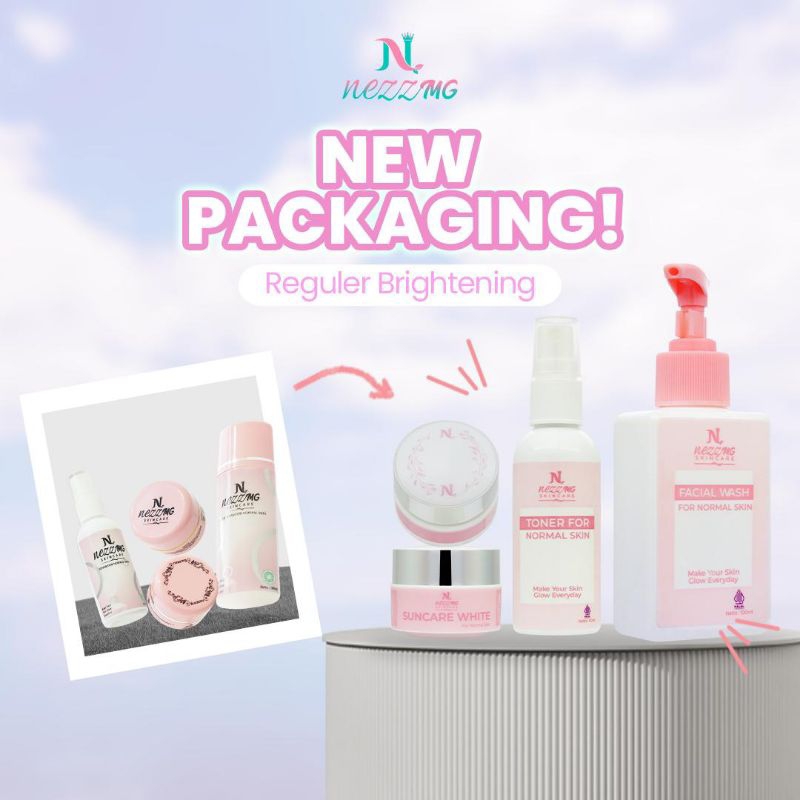 Nezzmg skincare paket reguler brightening (untuk wajah kusam,flek)