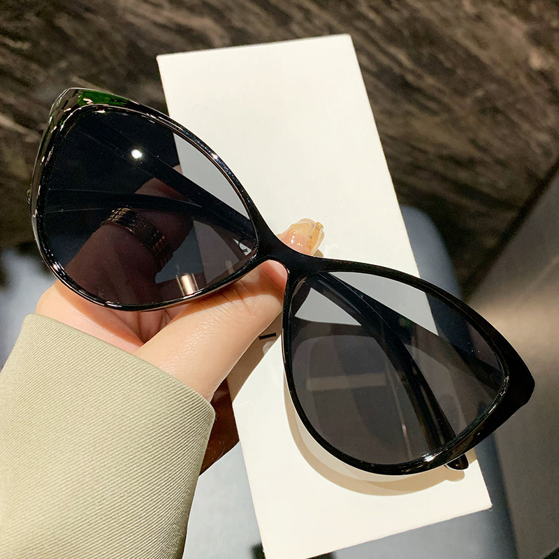 Cat Eye Kacamata Hitam Gaya Leopard Retro Korea Fashion Wanita Glasses