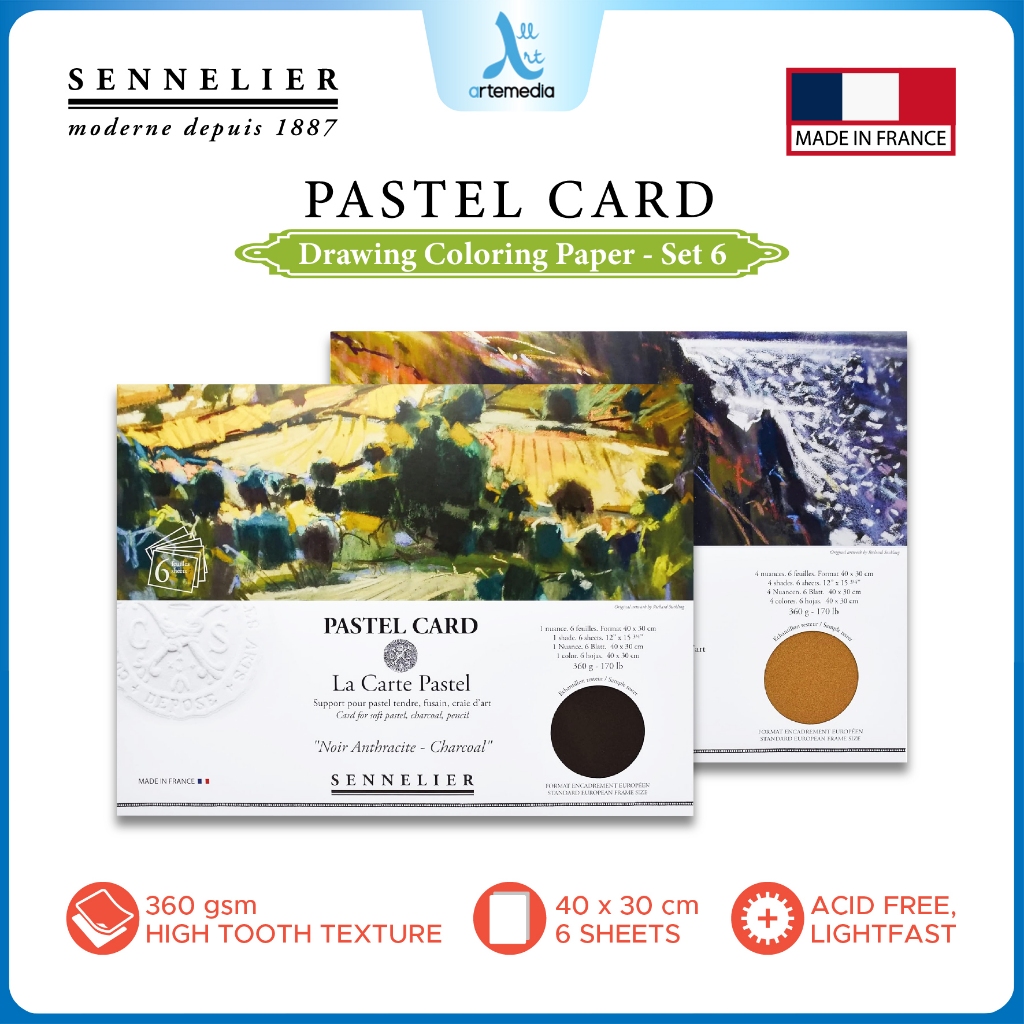 

Sennelier Pastel Card Paper Set 6 Drawing Coloring Kertas Warna