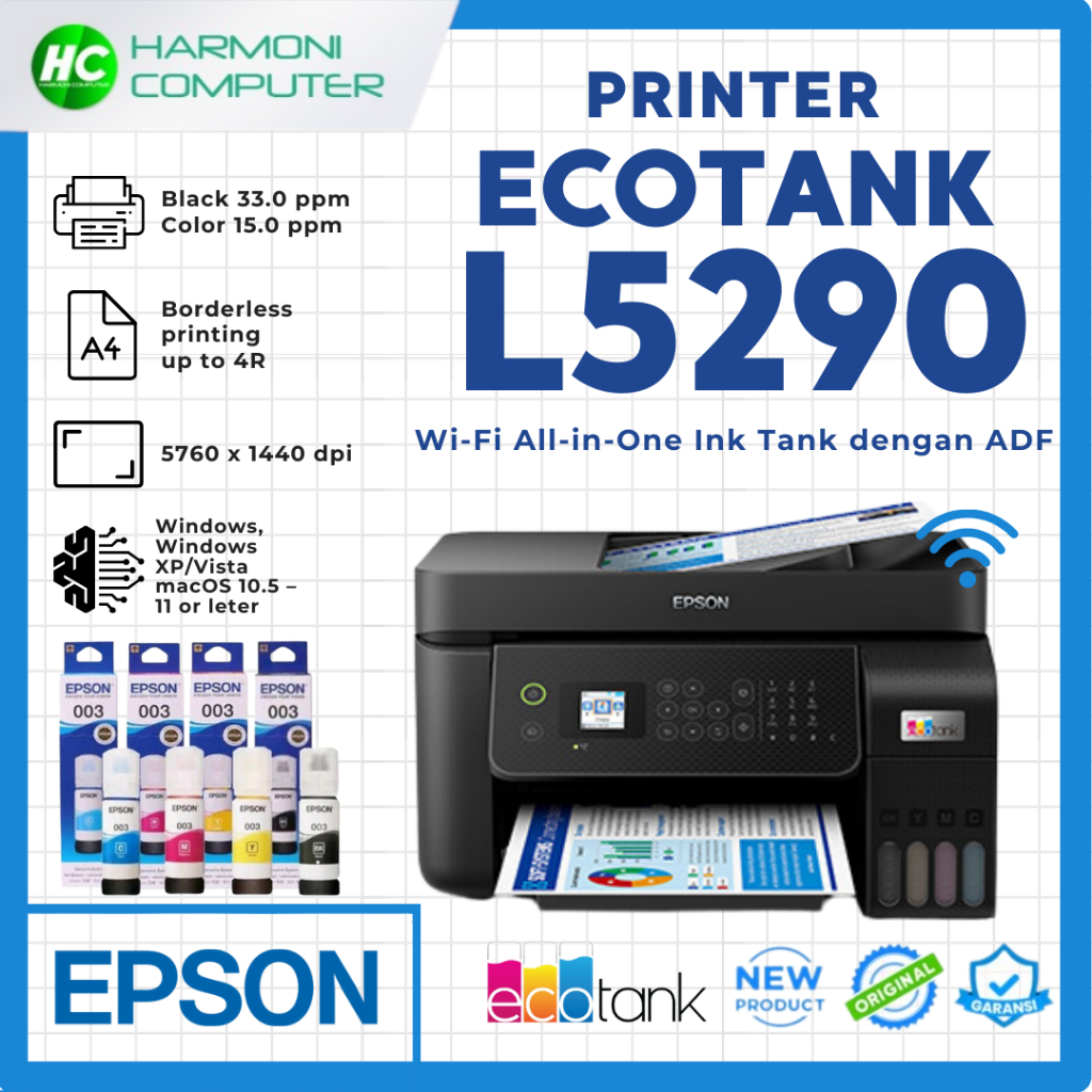 PRINTER EPSON L5290 WiFi SCAN F4 All In One Ink Tank Printer