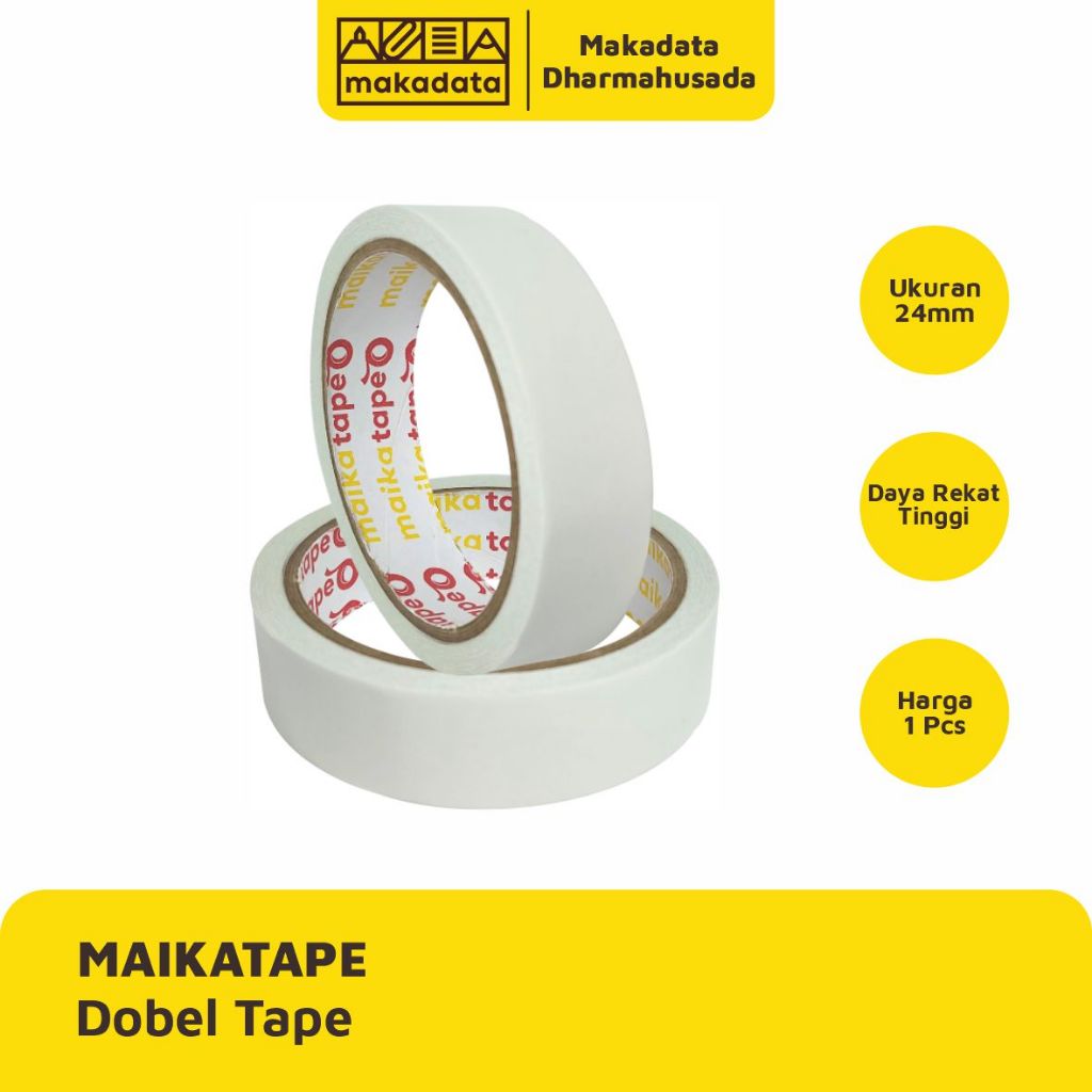 

PEREKAT 2 SISI | ISOLASI DOUBLE TAPE MAIKATAPE 24MM (1 PCS)