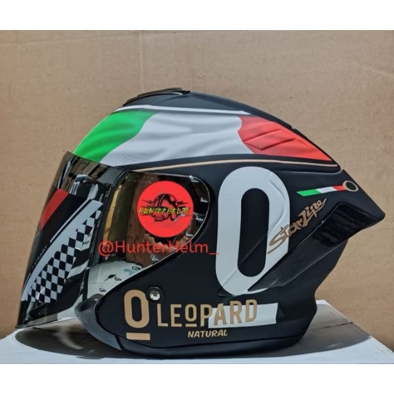 HELM JS ARMOR LEOPARD PAKET GANTENG // JS YAKUZA PRIA DAN WANITA KEKINIAN