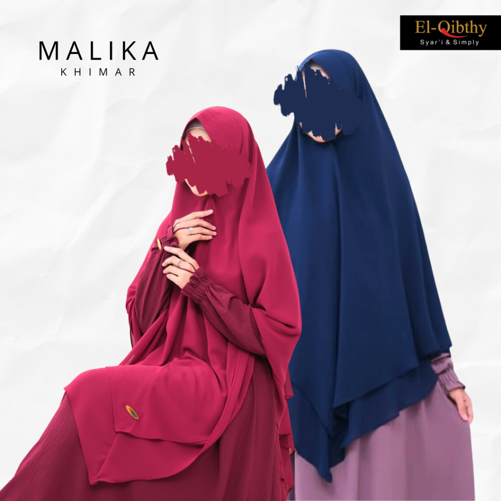 El Qibthy - Khimar Syar'i Malika Hijab Bergo Cheruty Baby Doll Import Premium Grade A 2 Layer Nyaman