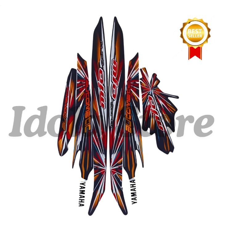 List Body Motor Stiker Sticker Striping Ori Mio Sporty 2008 Hitam Terlaris Termurah Terbaik