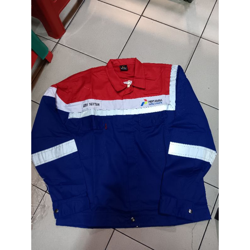 BAJU SAFETY PERTAMINA / ATASAN BAJU PERTAMINA BORDIR