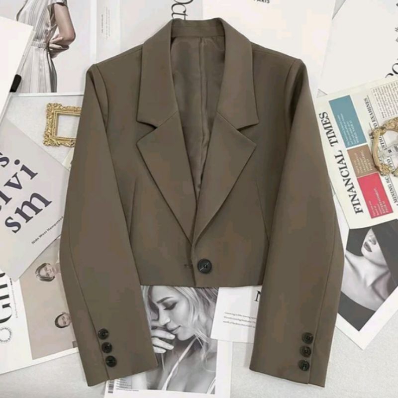 Blazer Crop Wanita/Blazer Crop Premium/Blazer Crop Kancing Satu