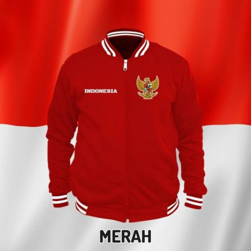 JAKET VARSITY TIMNAS INDONESIA TERBARU - JAKET VARSITY HUTRI 79 TAHUN - JAKET VARSITY INDONESIA SPES