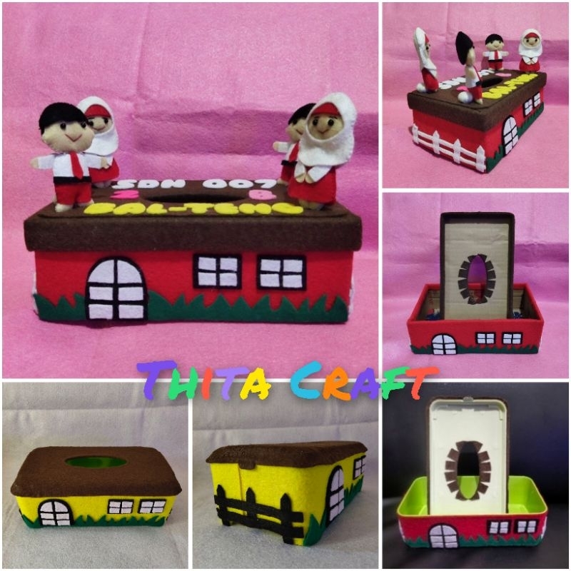 Prakarya Kerajinan Tangan Sekolah Kotak Tempat Tisu Anak Siswa Siswi SD Murah
