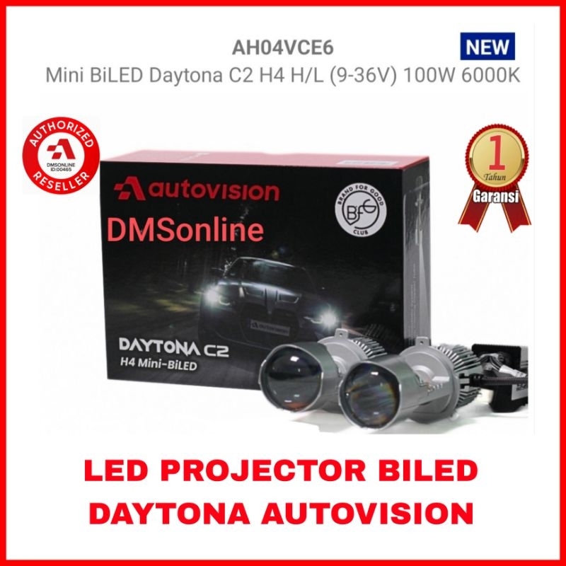 Led H4 Projector Daytona C2 100W Autovision Garansi 1Th Led Mobil