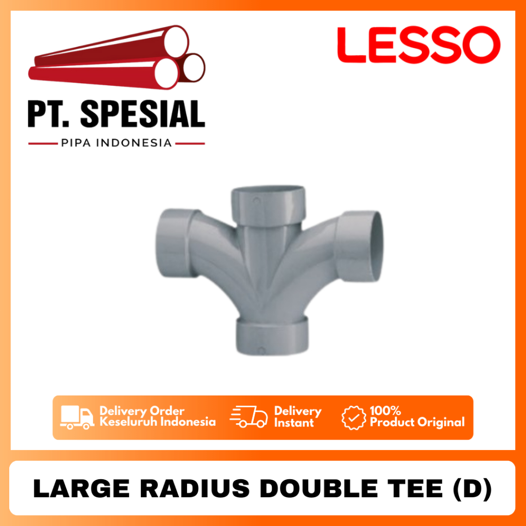 Large Radius Double Tee D PVC Lesso / Large Radius Double Tee Y PVC - 10