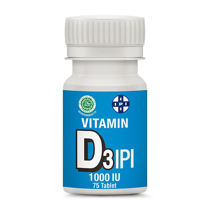 Vitamin D3 1000 IU Botol 75's Tablet Ipi / Vitamin D3 1000 IU / Vitamin Daya Tahan Tubuh