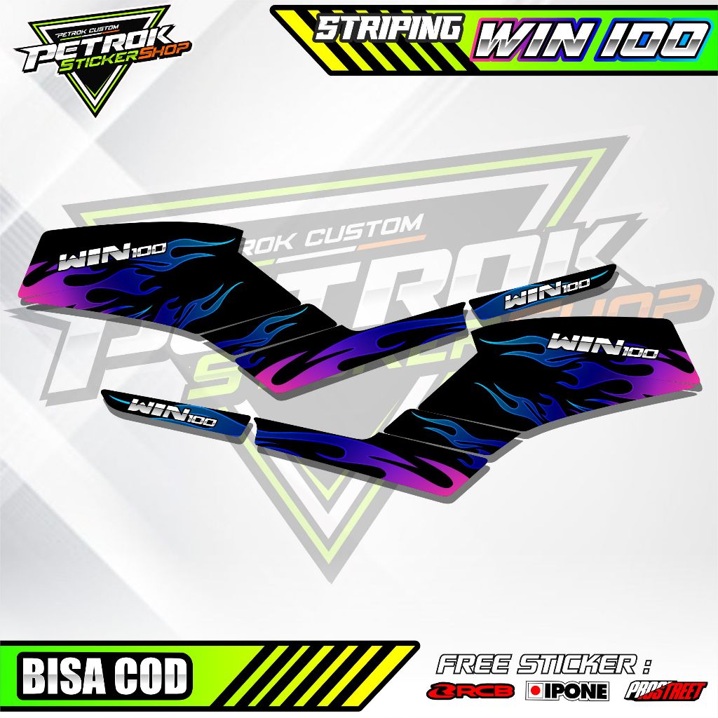 STRIPING VARIASI HONDA WIN 100 / STICKER LIST VARIASI MOTOR WIN 100