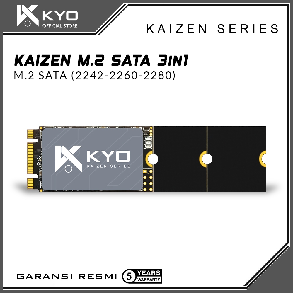 SSD KYO KAIZEN M.2 SATA NGFF 128GB 256GB 512GB 1TB 2242 2260 2280 SSD M2 SATA M2SATA GARANSI 5 TAHUN