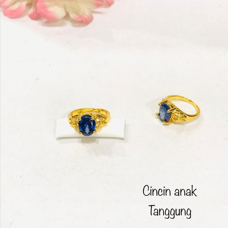 cincin xuping anak permata biru