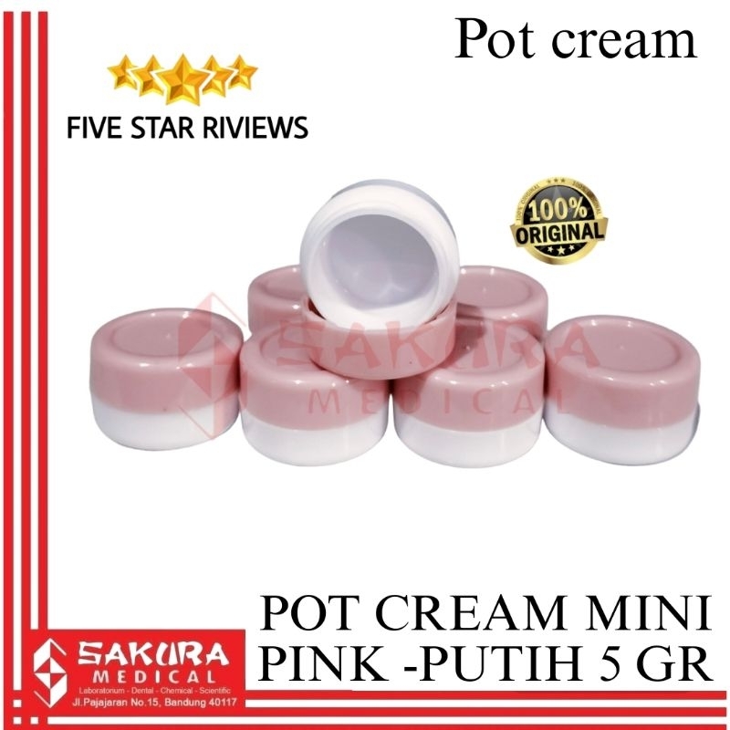 pot cream 5 gram putih pink