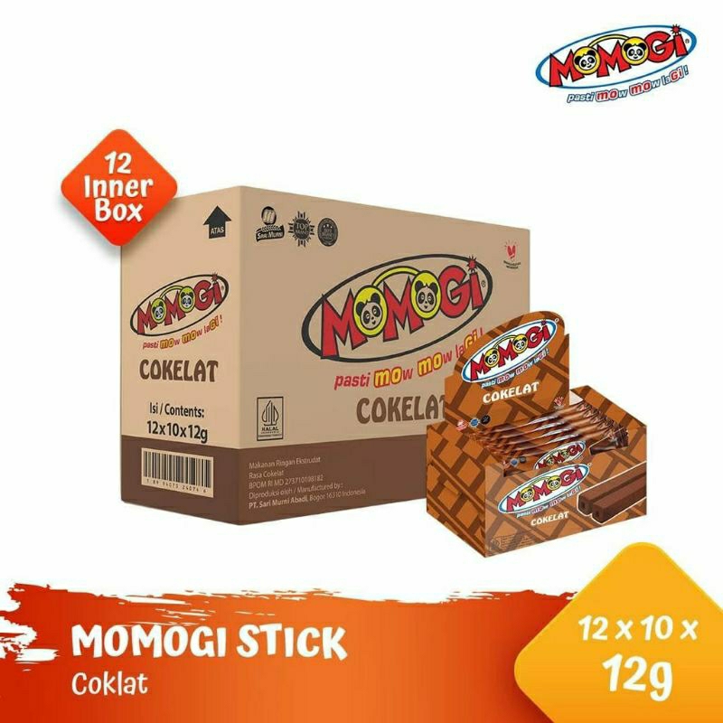 

Momogi stick rasa coklat per karton isi 12 box