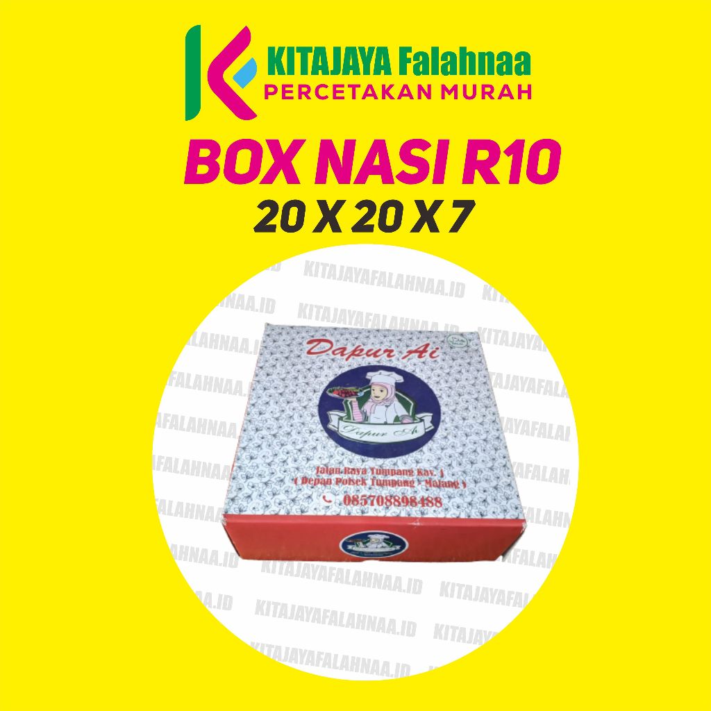 

(FREE DESAIN) CUSTOM BOX NASI R10 20x20x7 BAHAN TEBAL