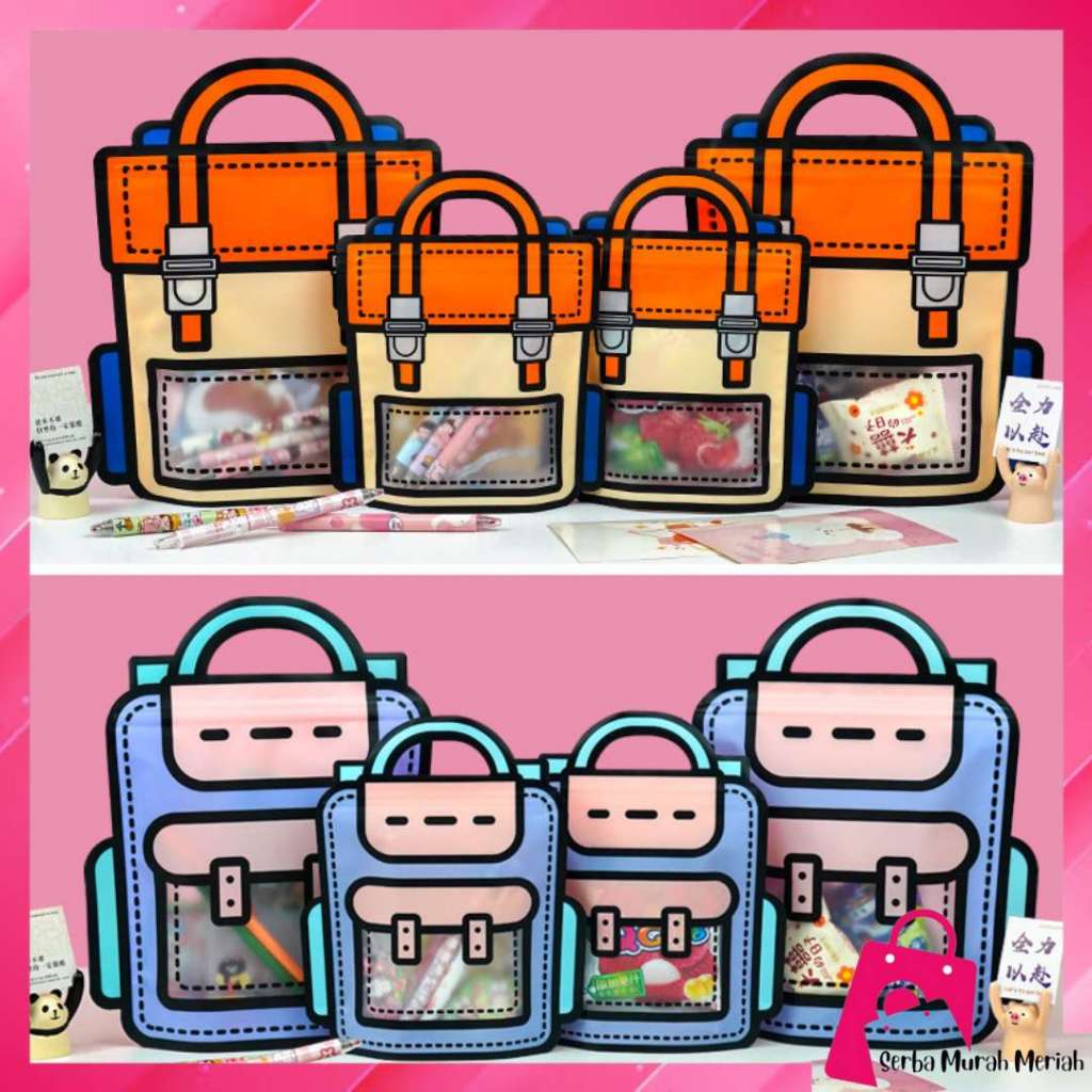 

SMM Goodie Bag Plastik Standing Pouch 2D Ulang Tahun Anak Motif Tas Ransel Plastik Bingkisan Makanan Tas Hampers Snack Ulang Tahun Anak Bungkusan Plastik Cookies Lucu Pesta Perayaan