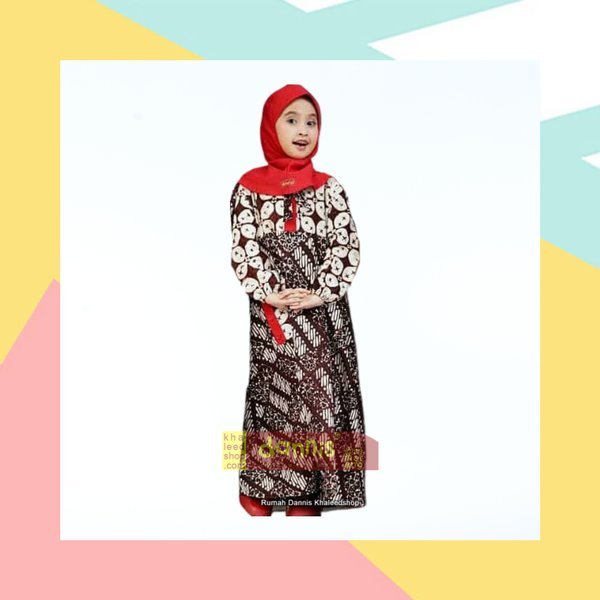 gamis anak dannis d batik. (TANPA HIJAB)