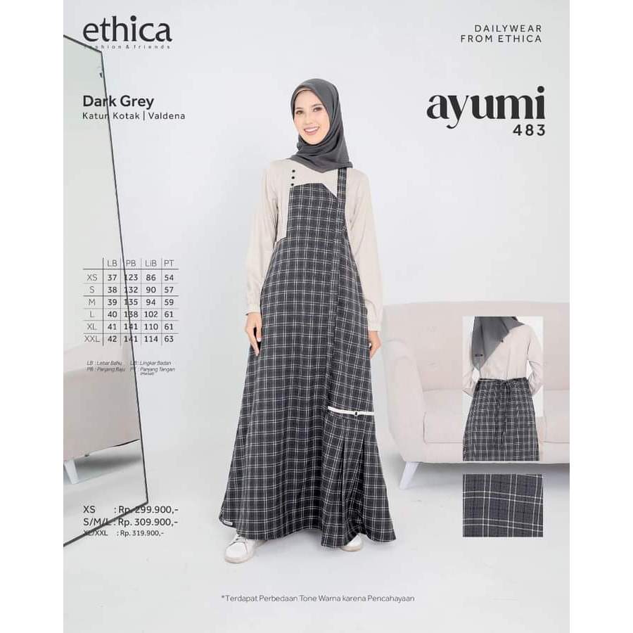 gamis ethica ayumi 483 dark grey