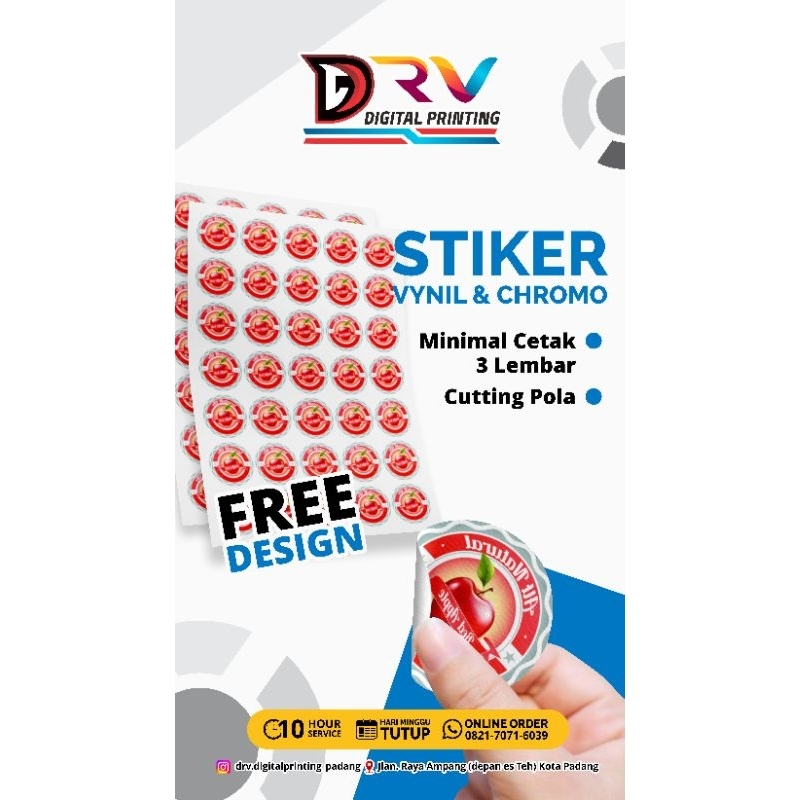 

stiker label chromo + cutting kisscut