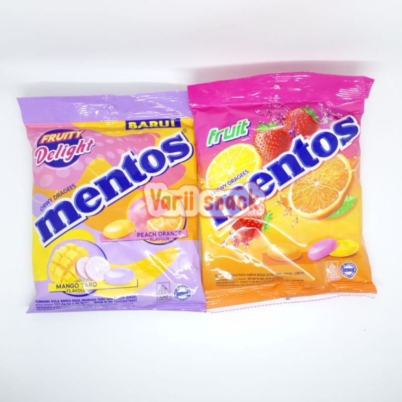 

Permen Mentos Chewy Dragees Rasa Buah / Mint Net 135 g / 50 pcs