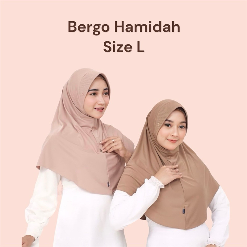 KERUDUNG BERGO HAMIDAH UKURAN L ORIGINAL / KERUDUNG INSTAN PREMIUM / KERUDUNG DAILY / KERUDUNG SPORT