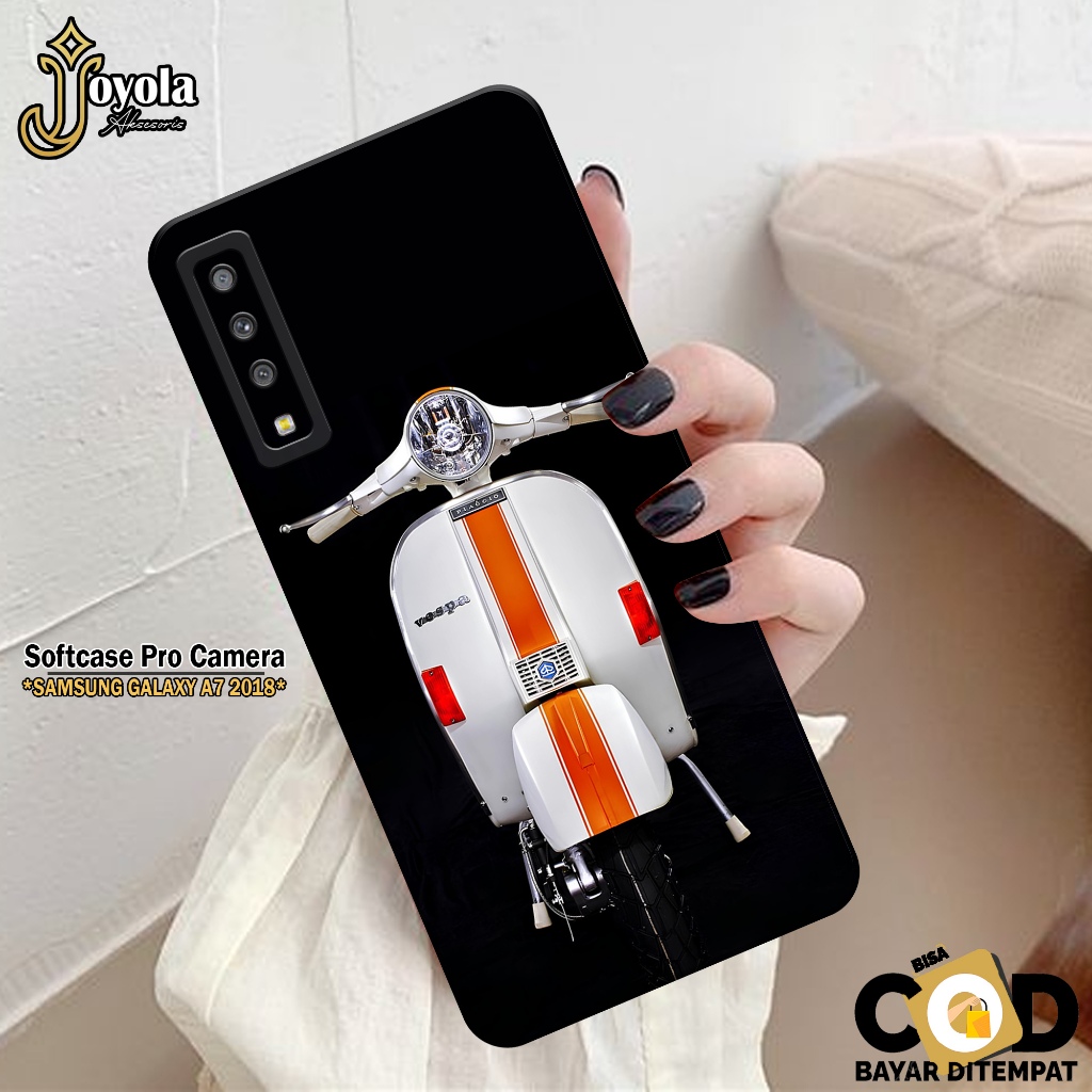 Softcase Hp Samsung Galaxy A7 2018 JOYOLA Fashion Case Vespa Case Samsung Galaxy A7 2018 Silikon Tpu