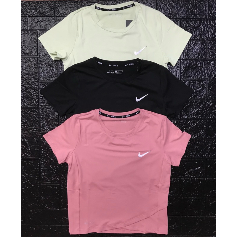 KAOS WATASAN CROP WANITA PREMIUM NIKE DRI FIT OLAHRAGA RUNNING GYM LADIES NEW SEMI CROP