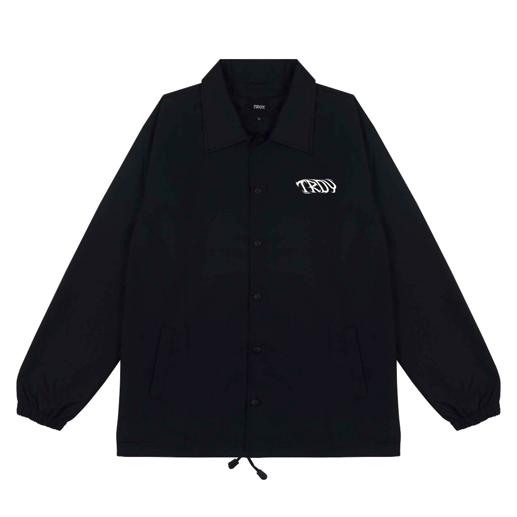 Troy Company Coach Jacket Black Exhale - Jaket Pria Windbreaker Hitam WNN 2660