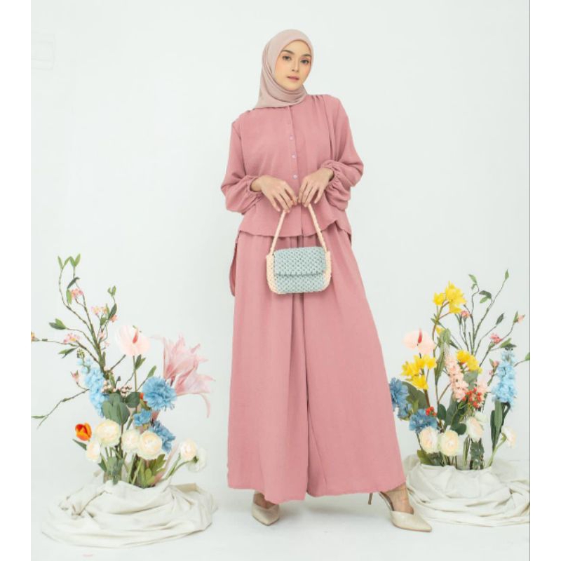 ONE SET ZOYA CRINGKLE AIRFLOW PREMIUM / SETELAN WANITA CRINGKLE JUMBO