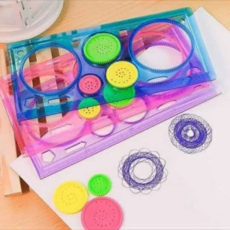 

Mistar ROTARY bunga/pattern ruler design/spirograph geometrik ruler / mistar panjang gasta 30cm