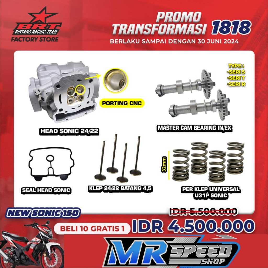 PAKET HEAD NEW SONIC 150 BRT