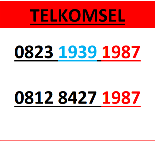 Nomor cantik telkomsel simpati 4g 5g seri tahun 1987 r140