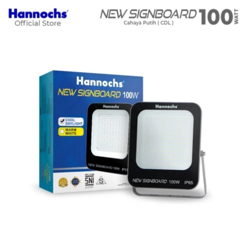 Lampu Sorot LED Flood Light Hannochs New signboard 100 Watt CDL - Putih