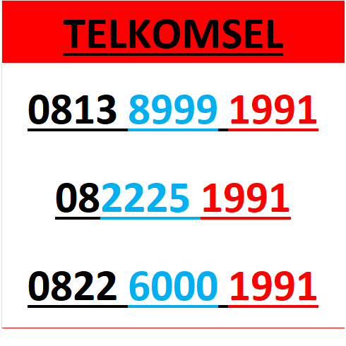 Nomor cantik telkomsel 4G 5G seri tahun 1991 r3000