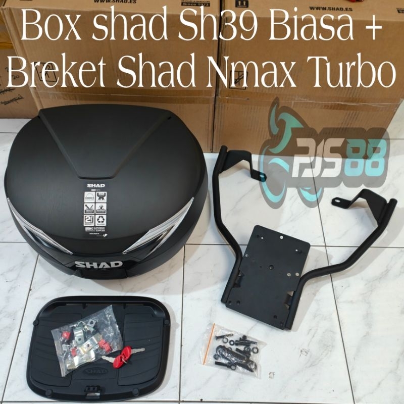 Shad Original Paketan Box Shad Sh39 Sh 39 polos Plus Bracket Breket Box Shad Nmax Turbo & Nmax neo t