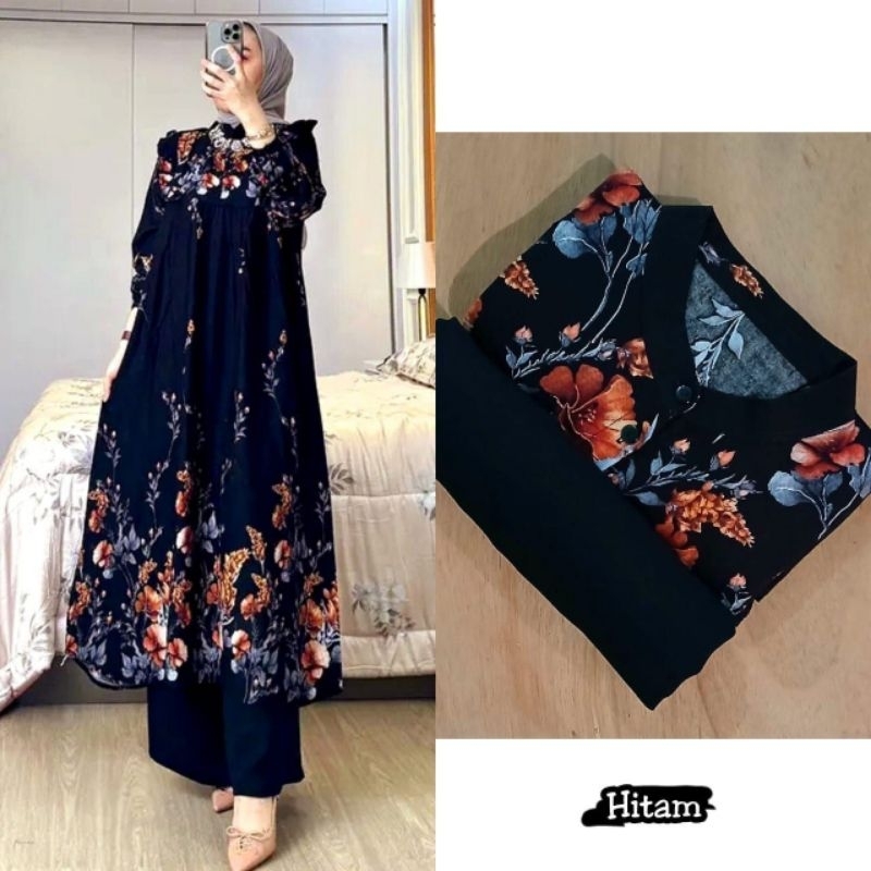 One set long tunik//ALETA SET/ LONG TUNIK//ONE SET WANITA/SETELAN WANITA