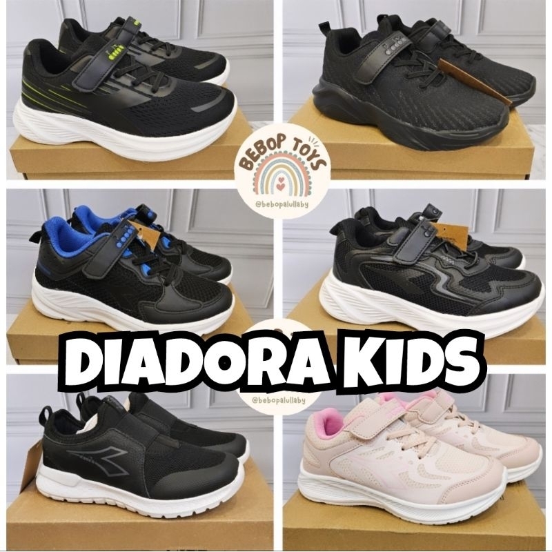 [SIZE 30-35] SEPATU SEKOLAH DIADORA ANAK ORIGINAL SPORTS STATION LAKI LAKI PEREMPUAN BOY GIRL hitam 