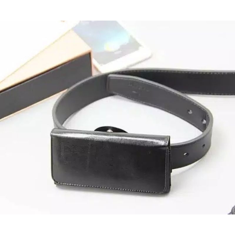 sarung hp dompet hp case hp pinggang kulit import 1 slot horizontal