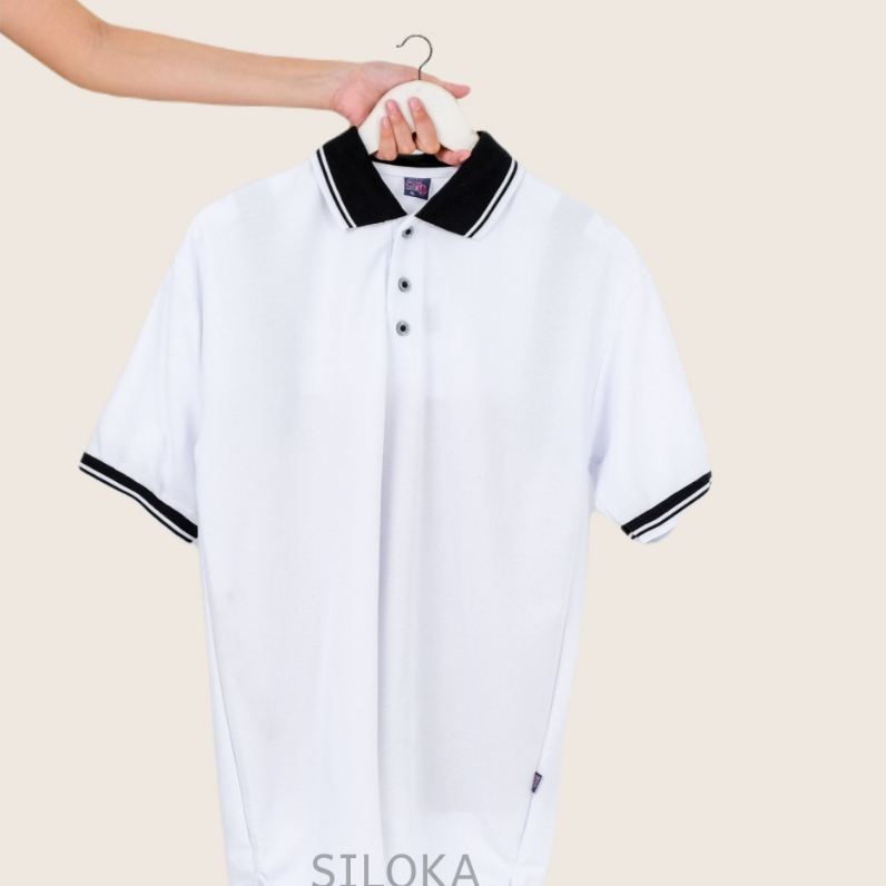 Kaos Putih polos/ baju polo Putih pria / kaos  kerah laki-laki lengan pendek / Kaos Kerah Pria Putih