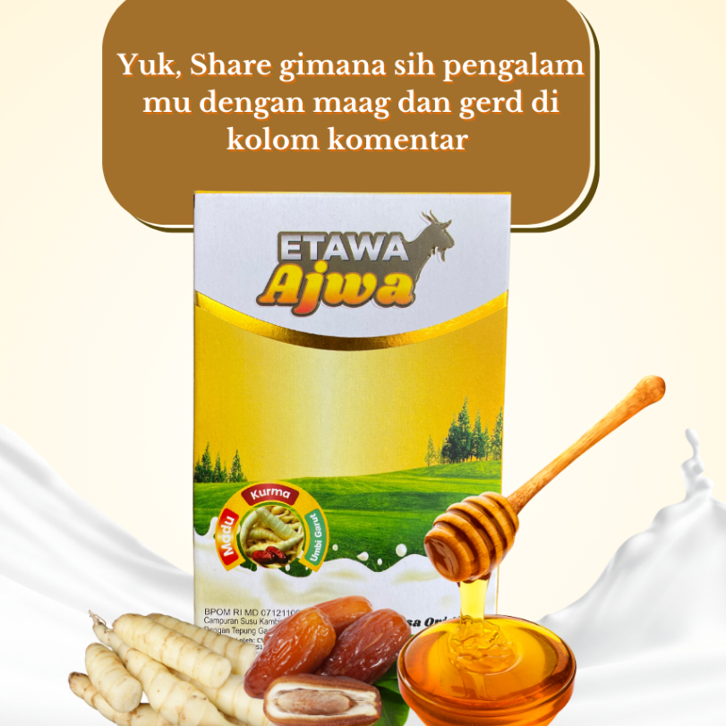 

Susu Kambing Etawa Ajwa Bubuk 1 box Bantu Atasi Masalah Asam Lambung