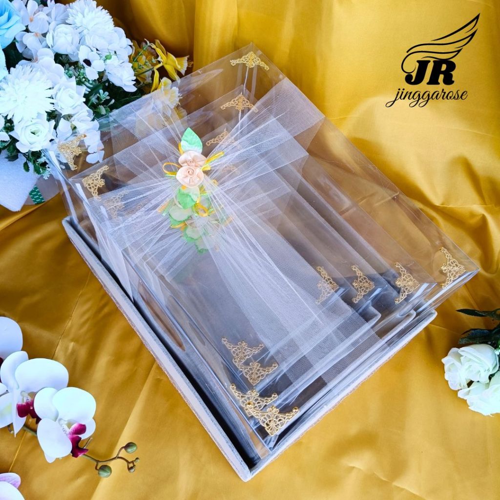 

Box Kotak Hantaran Seserahan Pernikahan 1Sett Isi 4 Box Termasuk Mika Praktis Murah