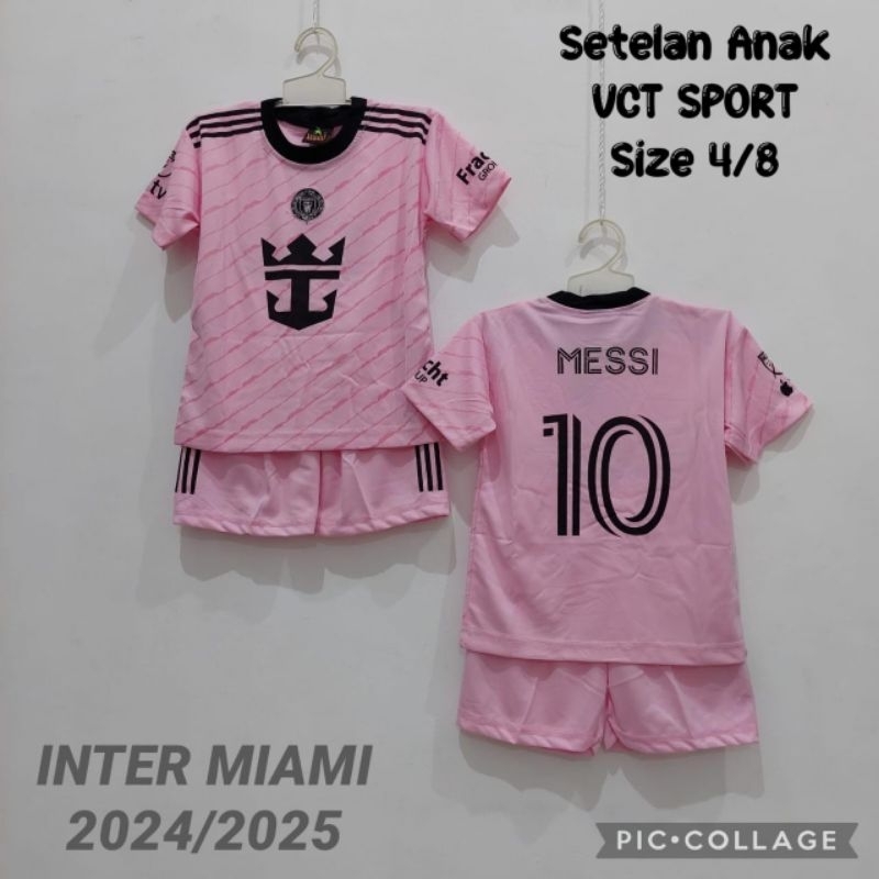 SETELAN JERSEY SEPAK BOLA ANAK USIA 1-13 TAHUN WARNA PINK HITAM
