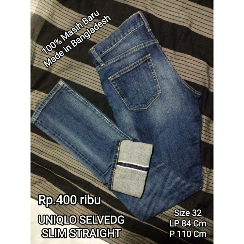 uniqlo Selvedg Jeans slim Straight autentik