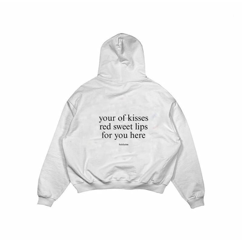 Hoodie kisses oversize warna putih