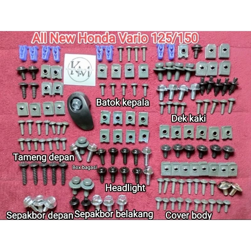 COD Baut Body Lengkap All New Honda Vario 125/150 - Baut Baut Fullset All New Honda Vario 125/150