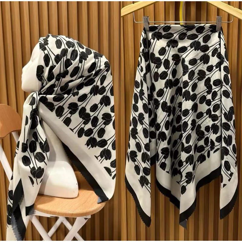 HIIAB SEGIEMPAT MOTIF BUNGA TULIP DENAY KW JR VOAL SIBLIME ANTI LETOY DIHIJAB LASERCUT PREMIUM