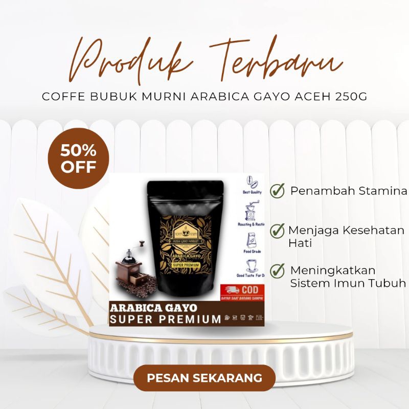 

Kopi Bubuk Murni Arabica Gayo Aceh Premium 250g